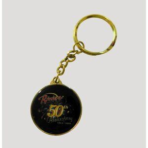 Riviera Las Vegas 50th Anniversary Keychain 1955-2005 Gold Black 3.5 Inches Long